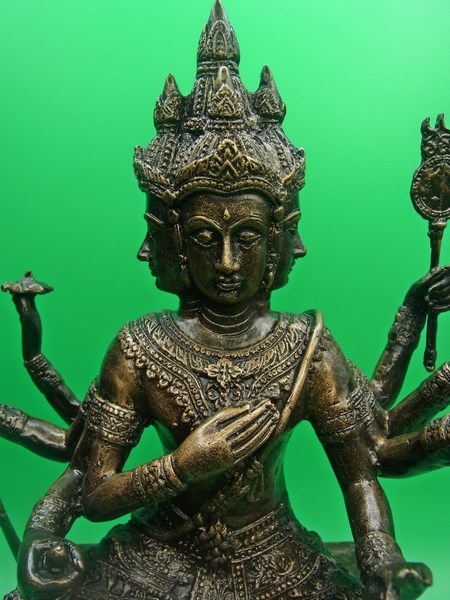 รูปภาพที่2 ของสินค้า : รูปหล่อองค์พระพรหม พรหม 4 หน้า มวลสารแร่เหล็กน้ำพี้