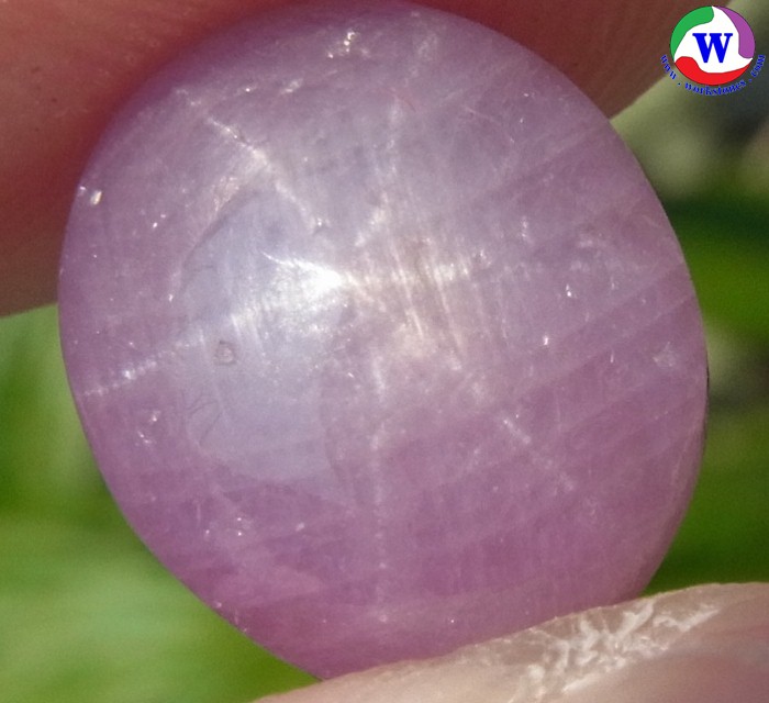รูปภาพที่2 ของสินค้า : ทับทิมสตาร์ 6 แฉกจากพม่า สีม่วงอมชมพู 6.45 กะรัต T-7775
