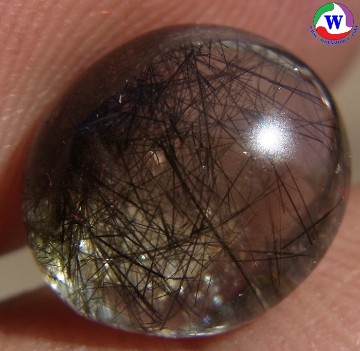 รูปภาพที่3 ของสินค้า : แก้วโป่งข่ามนำโชค 5.40 กะรัต ชนิดแก้วขนเหล็กน้ำใสมีไหมแก้ว